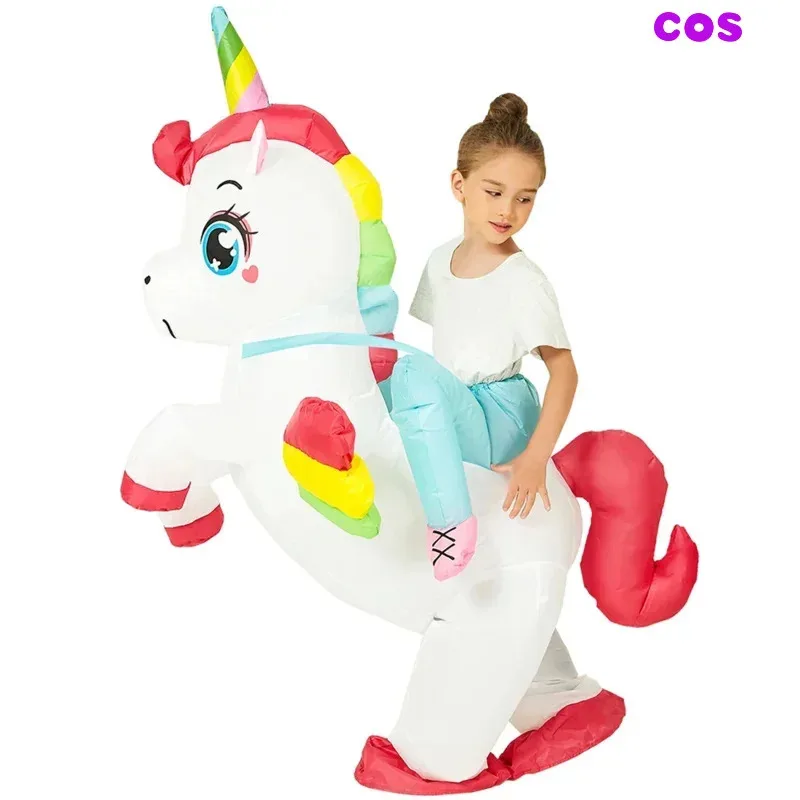 

A New Kids Adult Dinosaur Unicorn Inflatable Costumes Child Animal Mascot Halloween Purim Party Anime Cosplay Costume Dress Suit