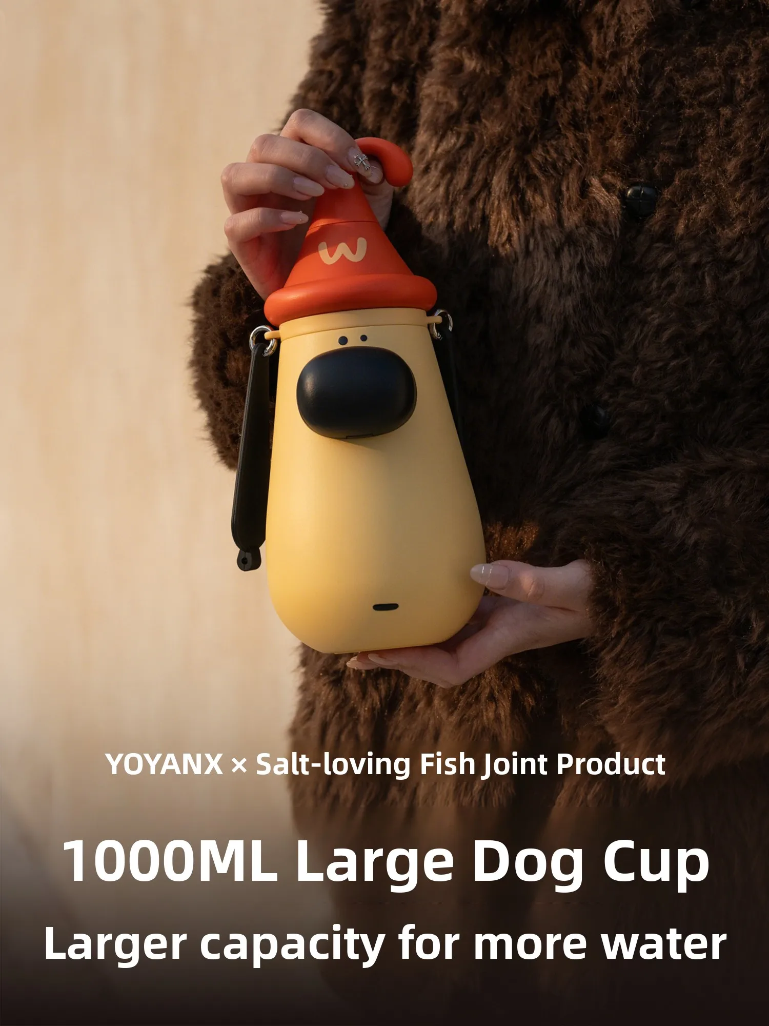 Large Capacity Yoyan Stainless Steel 316 Insulated Water Bottle Portable Men's Fish Design Water Cup Cute  Style Drinkware