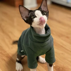 DUOMASUMI Sphynx Cat Clothes Baby Soft Cotton Fall Winter Kitten Clothes for Cornish Devon Cat Costume Hairless Cat Clothes