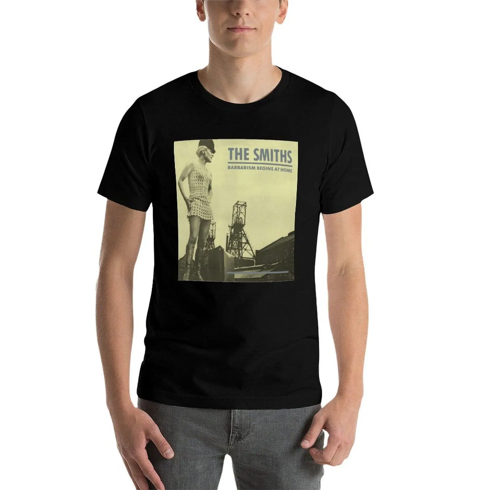 - سميثز مضحك في تي شيرت قطني تي شيرت رجالي قمصان منزلية قطن رجل قمصان بيضاء حزمة للقميص t t Barbarism تبدأ