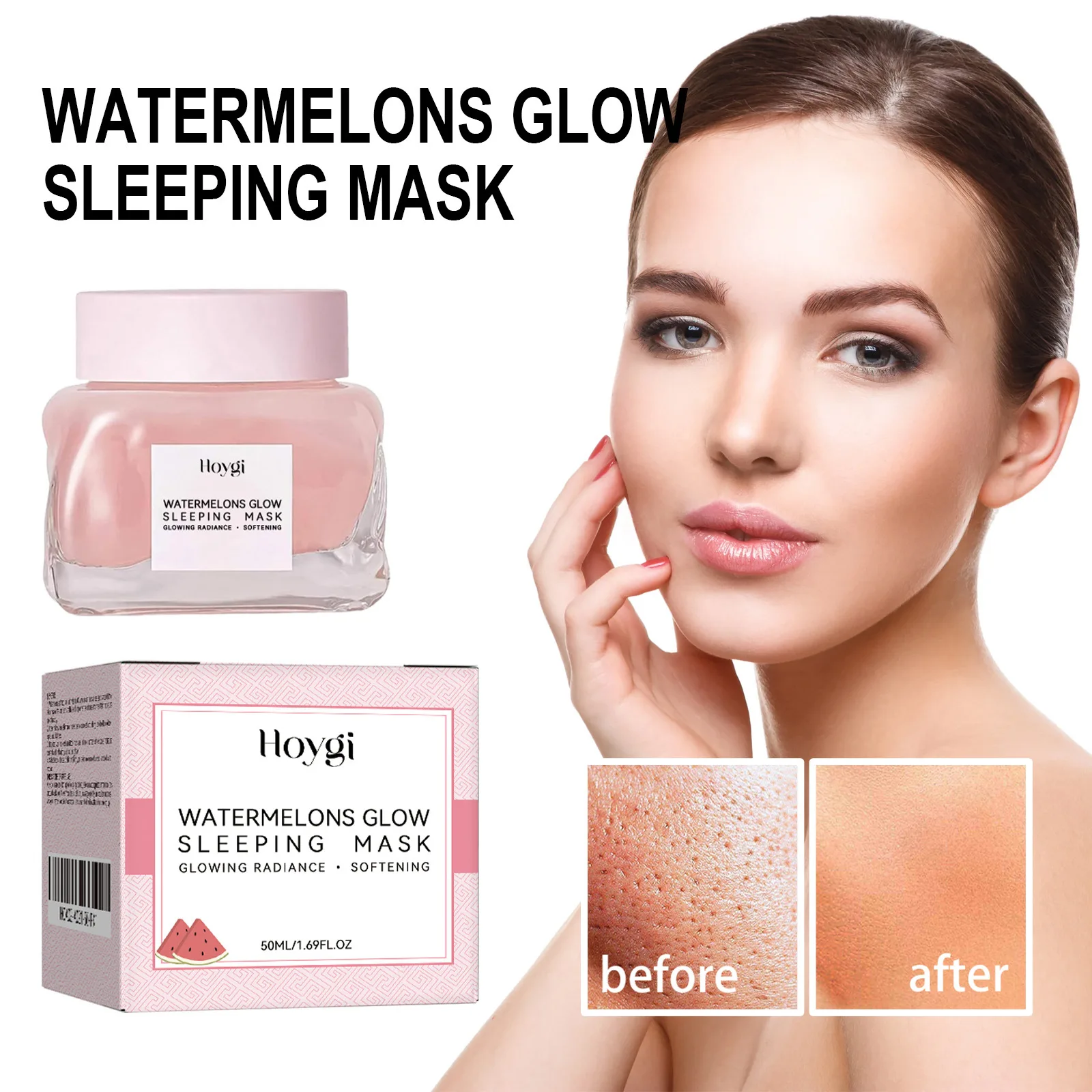 

Watermelons Glow Sleeping Mask Face Redness Repair Fading Acne Marks Wrinkle Remover Moisturizing Brightening Repair Skin Cream