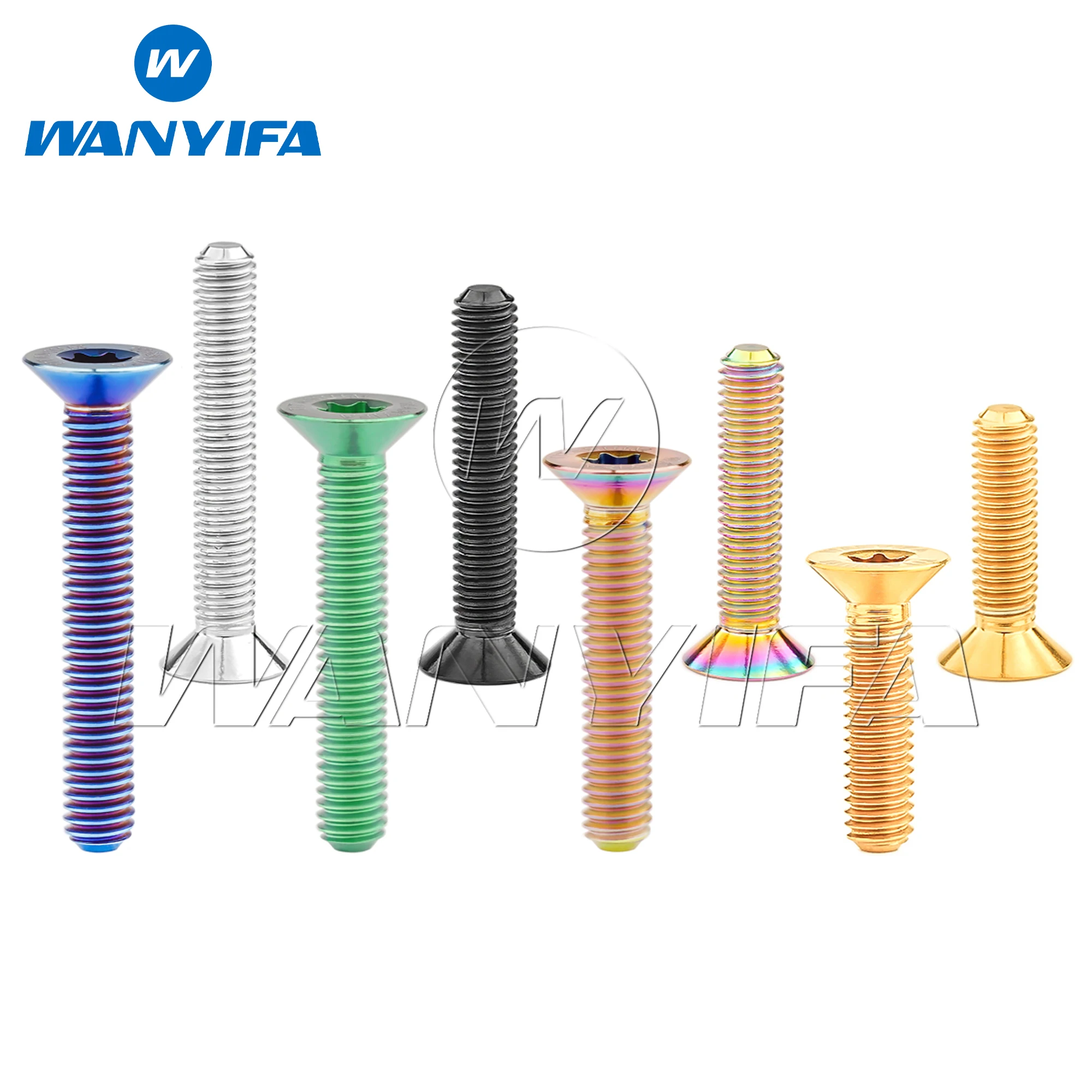 

Wanyifa Titanium Bolt M3x6 8 10 12 15 18 20mm Countersunk Torx T10 with Logo Screw Grade 5 Ti Fasteners