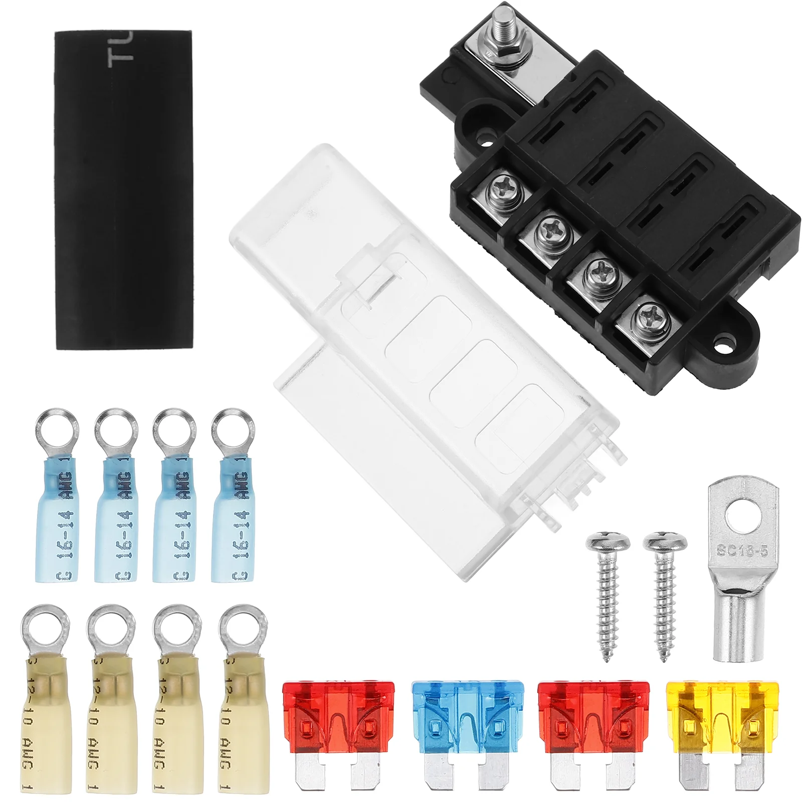 Car Fuse Box Power Distribution Blocks Marine Holder Gadgets Supply Tap Mini Panel Metal