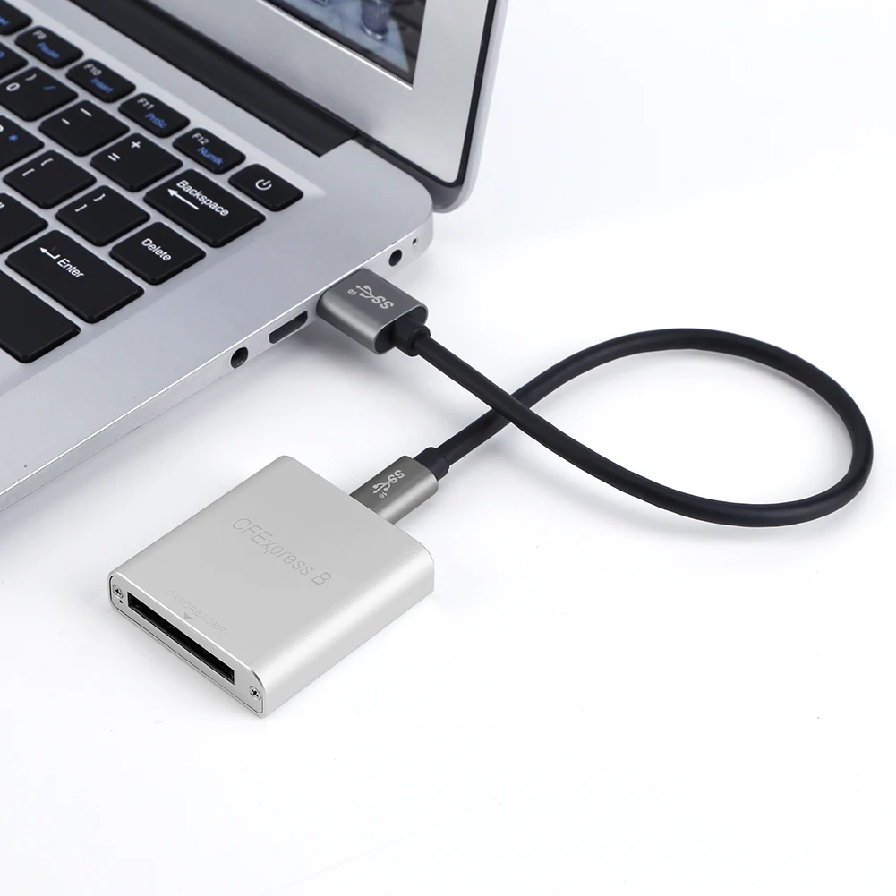 ポータブル CF メモリカードアダプター USB 3.1 Gen 2 CFE B メモリカード ドライブ不要 ラップトップ、コンピューター、携帯電話、MacBook、iPad、Chromebook用
