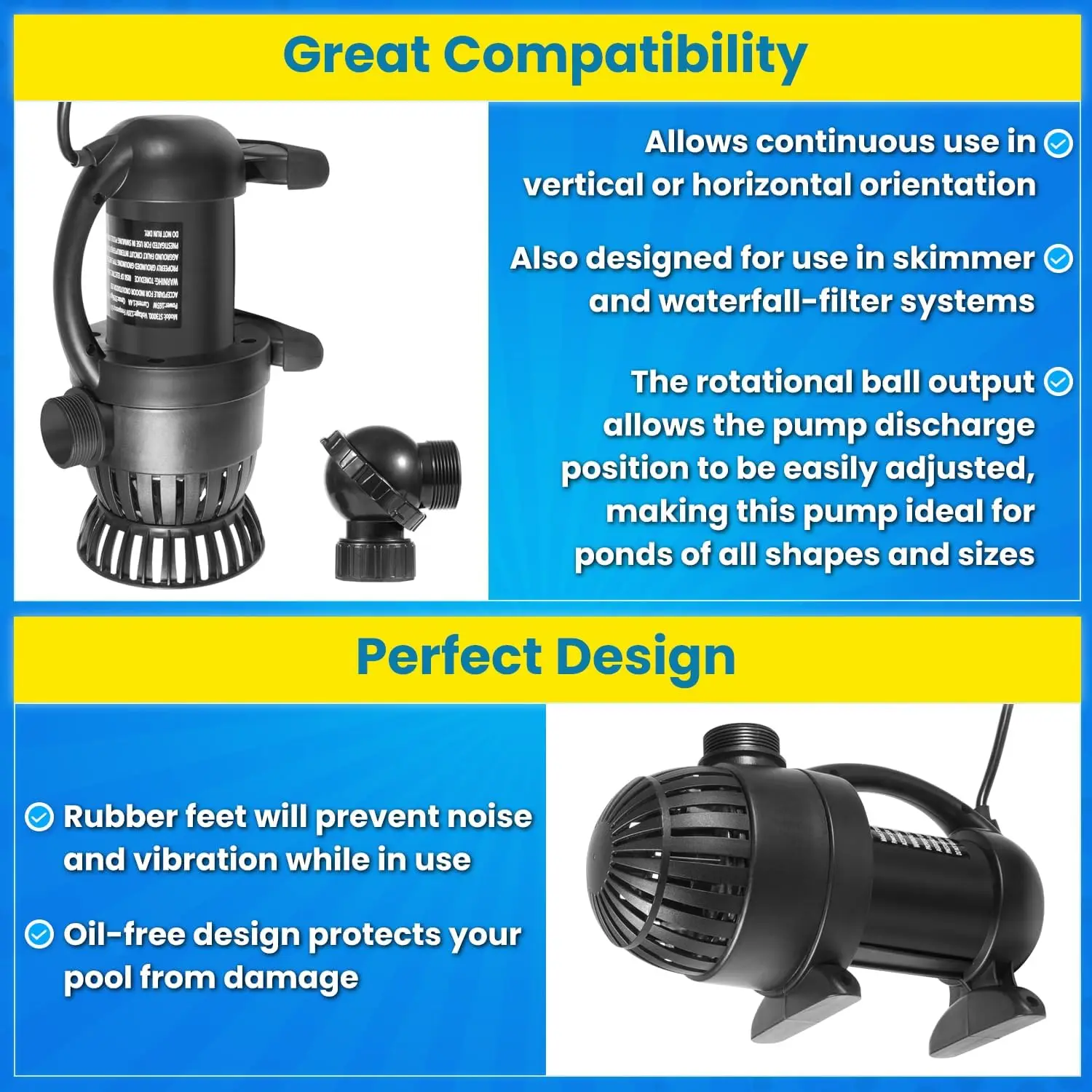 91018 3000 GPH Submersible Water Pump for Pond Waterfall Fountain Hydroponics AquariumFilter System Fish Tank