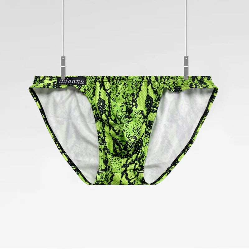 

ADANNU Cotton Sexy Men's Briefs Low Waist Man Breathable Slip Jockstrap Panties Male Underwear Sissy Leopard Print Gays Briefs