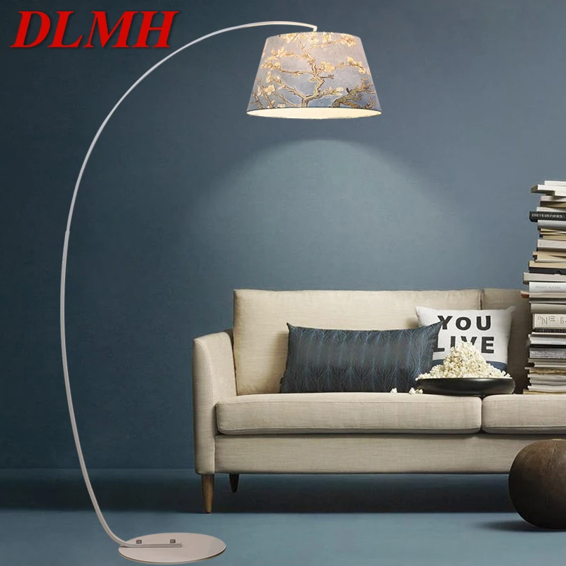 

DLMH Nordic Fishing Floor Lamp Modern Family Living Room Beside The Sofa Creative LED Decorative Standing Light