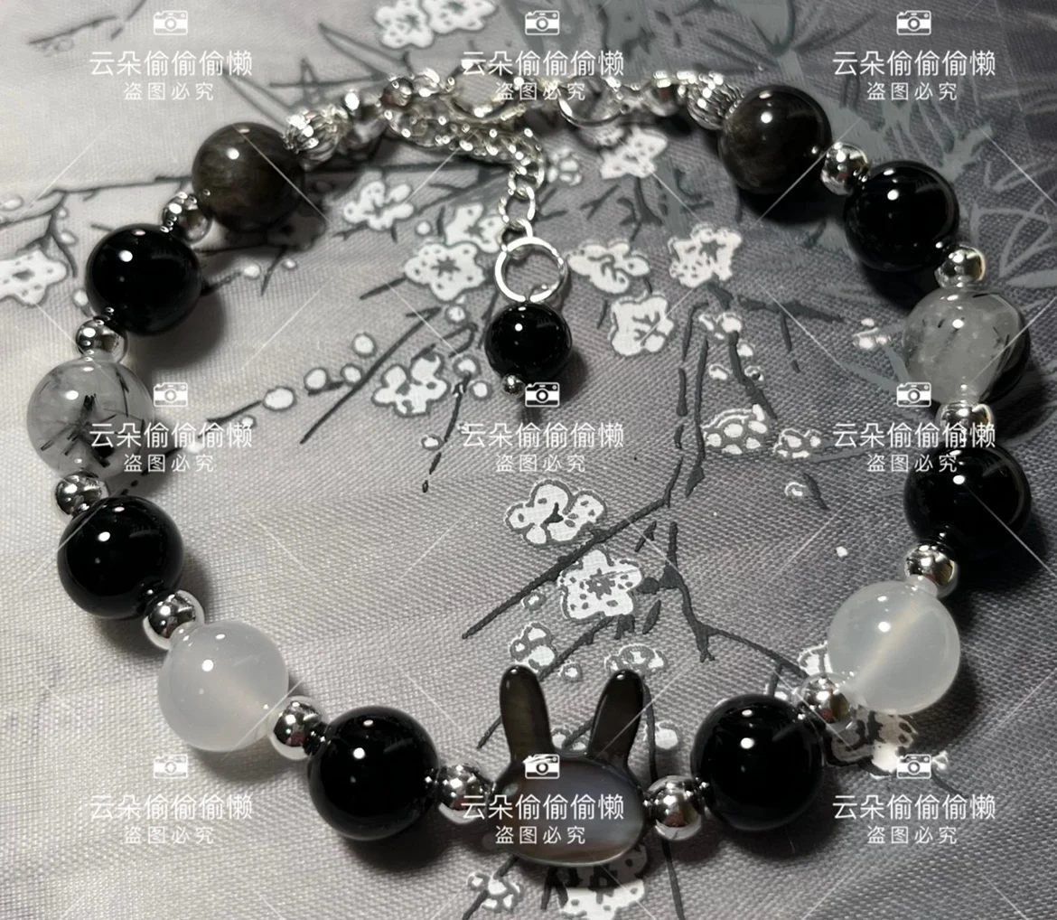 Bungo Stray Dogs Ryunosuke Akutagawa Anime juego Cosplay pulsera Unisex cuentas colgante pulseras joyería accesorios regalos
