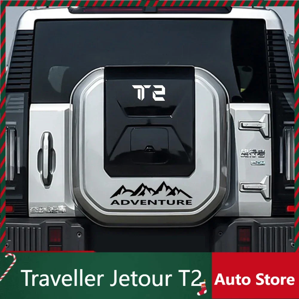 

New Model For Chery Jetour Traveller T2 2023 2024 Jetour T2 Car Rear Trunk Back Spare Wheel Tire Cover Vinyl Stickers Decals Adv