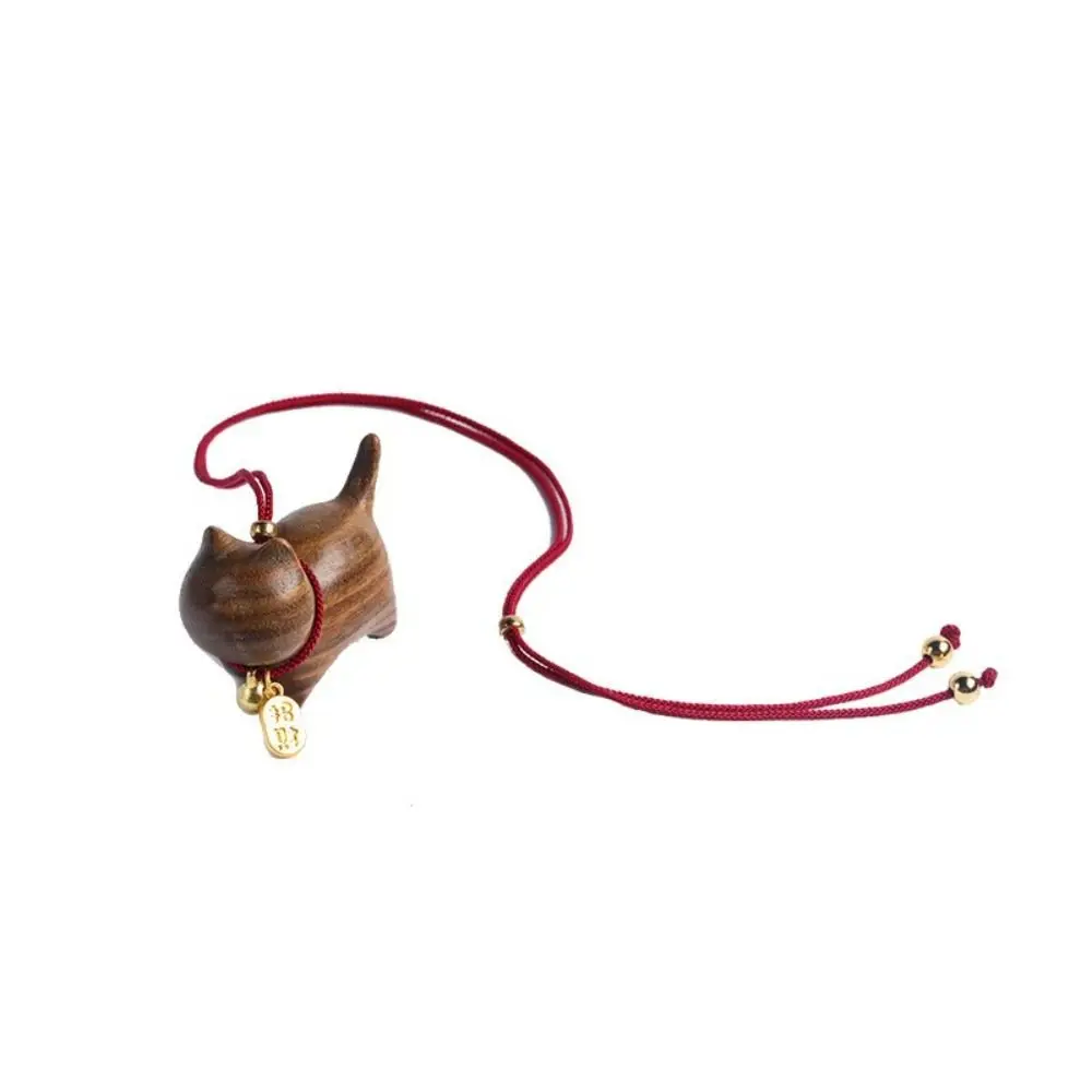 Funny Sandalwood Fashion Jewelry Japanese Car Key Accessories Mobile Phone Chain Bag Pendant Cat Shape Cute Key Chain image 4