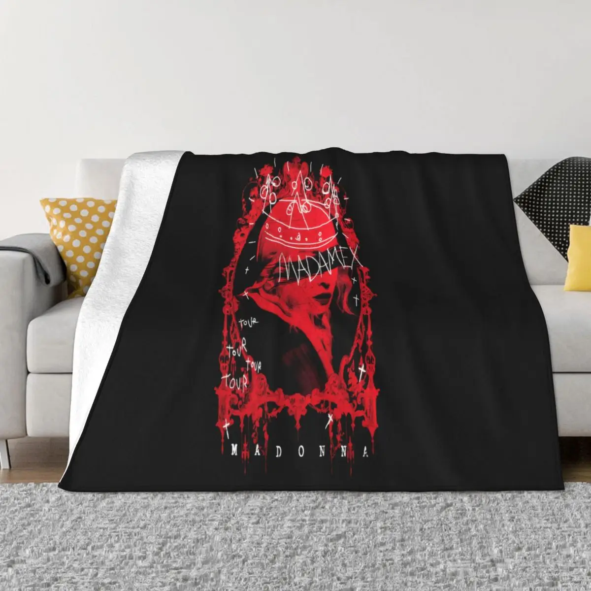 Madame X Tour Madonna Madonna Singer Black Unisex S 6Xl Freeship Text Anime Men Throw Blanket