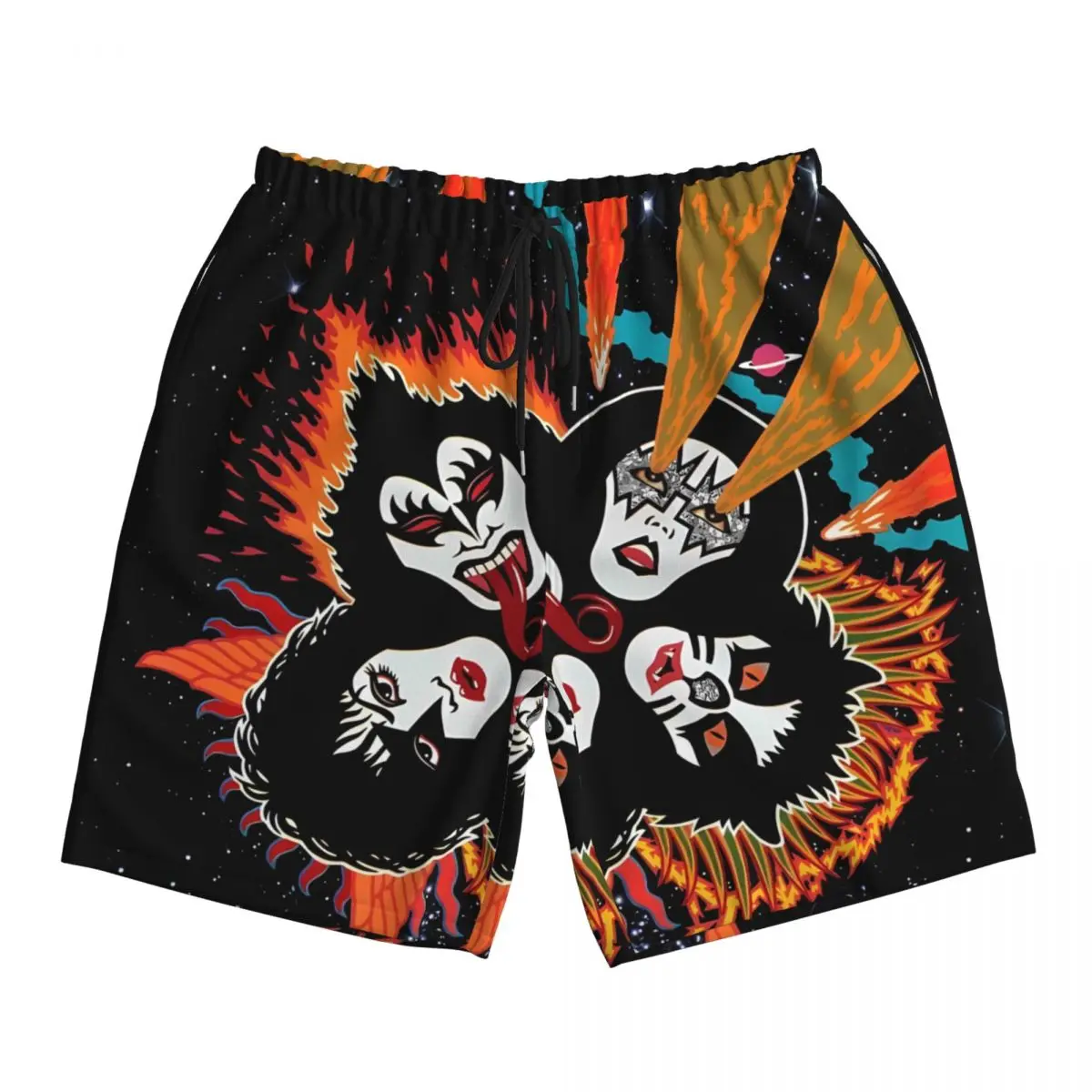 Swimwear Kiss Band Rock Music Board Shorts Summer FunnyPrint Casual Beach Shorts Men Custom Sports Fitness Fast Dry Beach Trunks