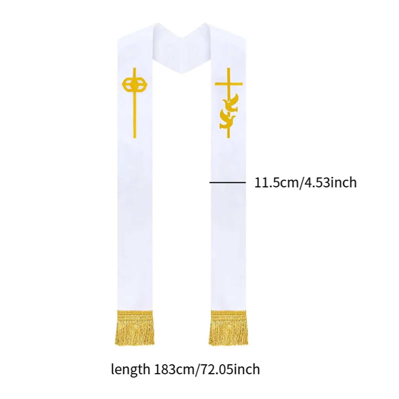 Embroidery Clergy Stole with Tassels,Priest Stole for Church Minister Graduation