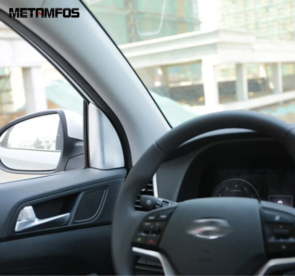 Front Window Interior A Pillar Cover For Hyundai Tucson 2015-2019 2020 Carbon Fiber Inside Door Reflector Cover Trim Accessories