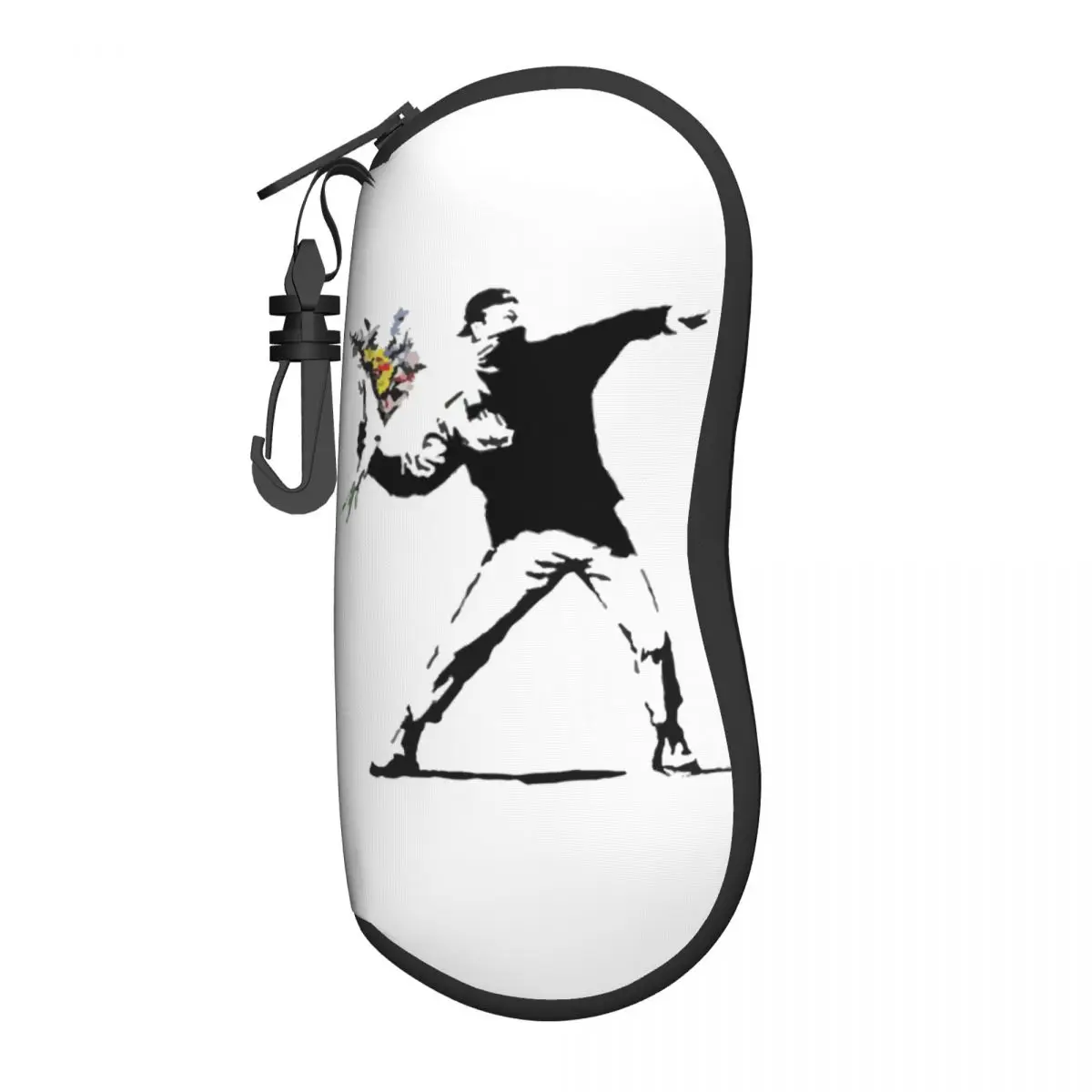 Rage Flower Bomber-Estuche para gafas de sol para hombre y mujer, estuche para anteojos con plantilla, estuche para gafas de arte Banksy Street Grafitti, estuche para gafas de sol