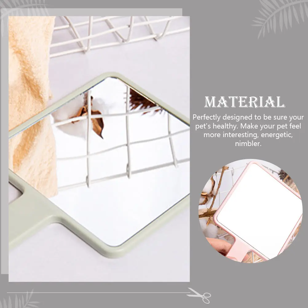 Petit miroir de maquillage à poignée Portable, 3 pièces, Design Compact à la mode, résistant aux rayures, idéal pour les voyages, les fêtes, les pique-niques