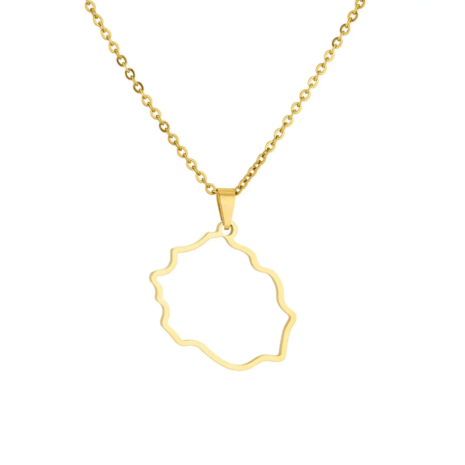 Kette mit Anhänger in Form einer Karte der Insel Réunion, aus Edelstahl, französische Réunion-Karte, ethnisches, patriotisches Souvenir-Schmuckstück, Geschenk für Männer und Frauen. – Detail 3