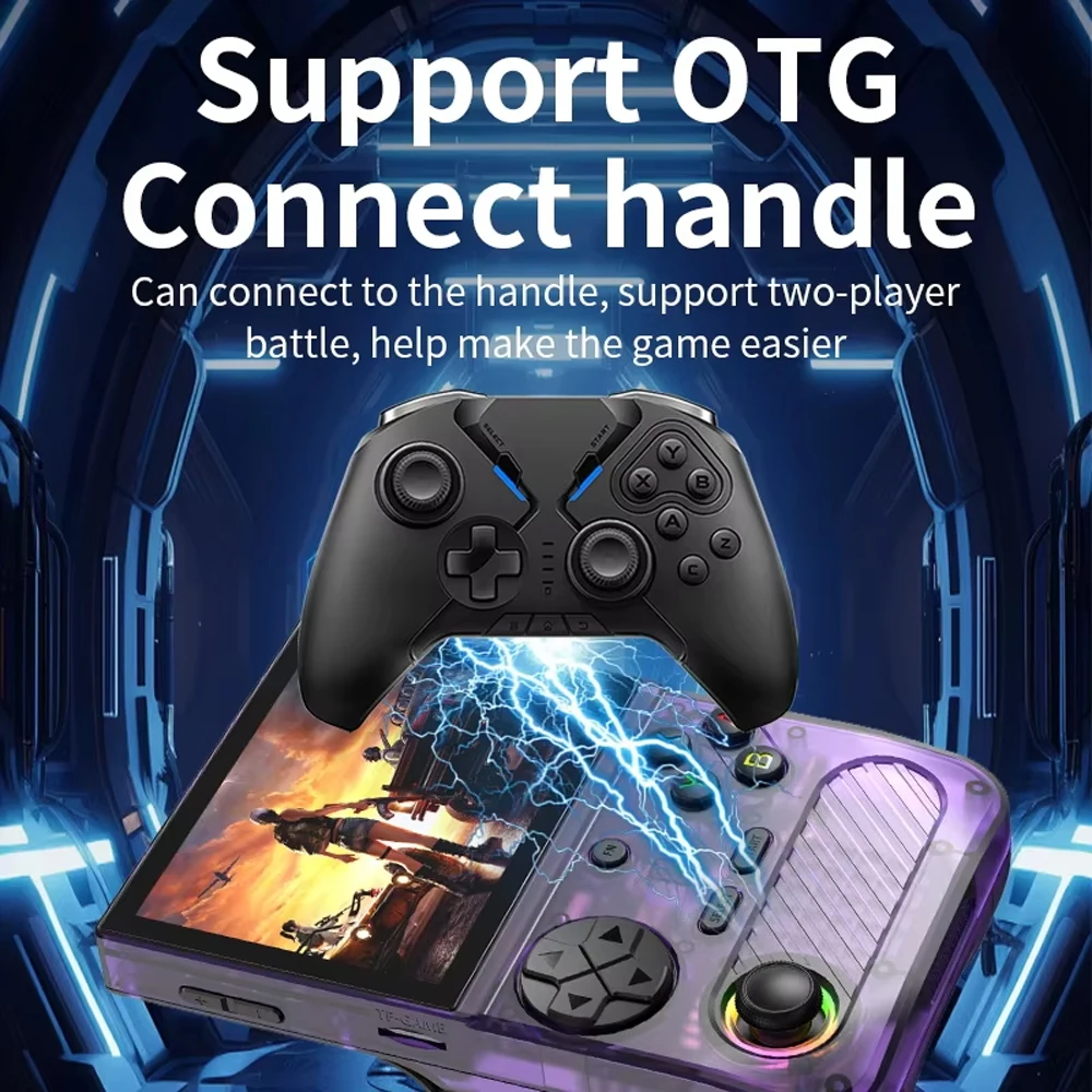 K36S Konsol Game Genggam Retro Layar IPS HD 128GB 3.5 Inci Linux Sumber Terbuka Konsol Game Genggam Portabel Hadiah Liburan