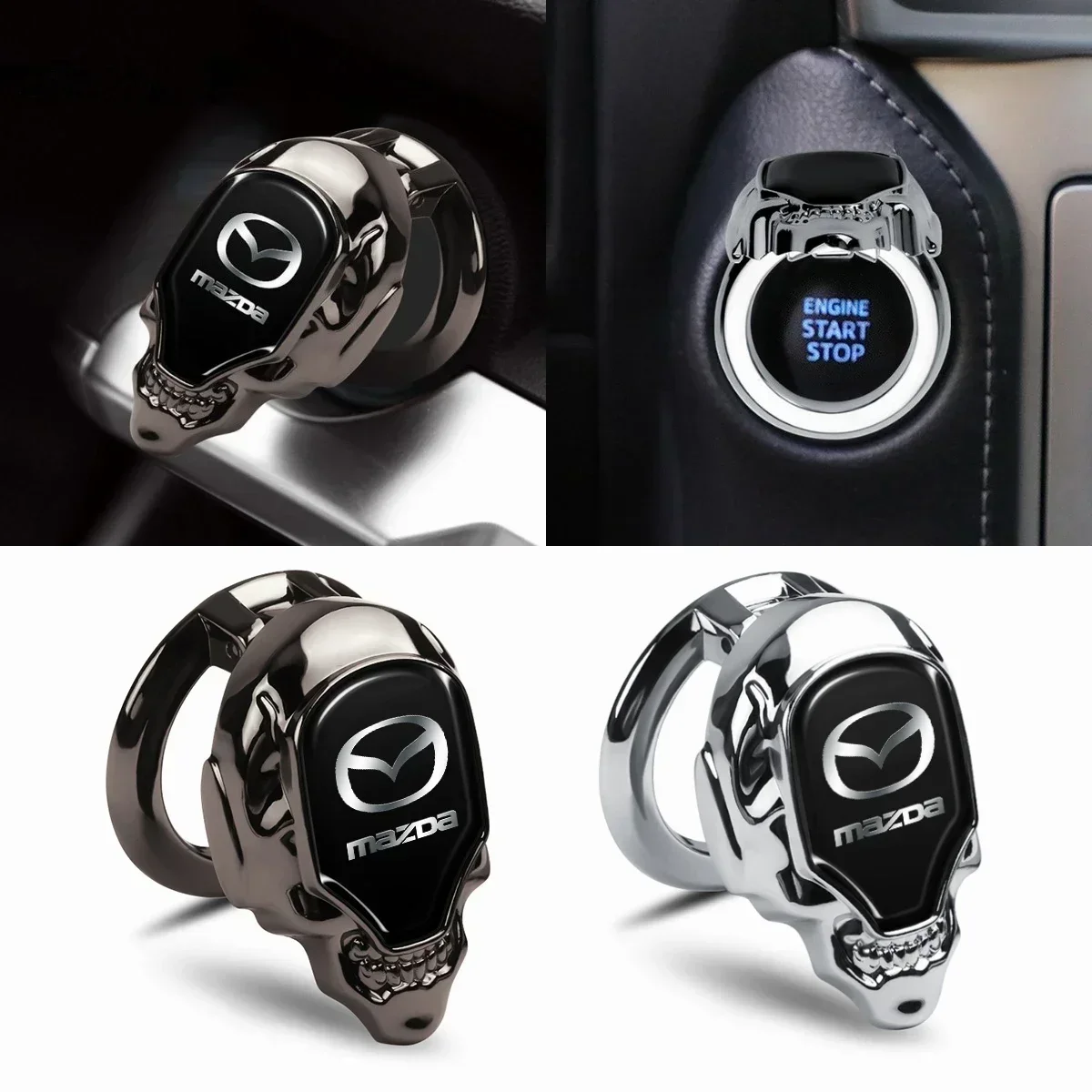 

Carbon Fiber Car One-key Start Protective Cover Ignition Switch Button Sticker for Mazda Protege RX8 RX7 Atenza CX9 CX5 CX7 323