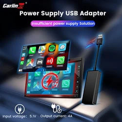 CarlinKit USB Adapter Car Power Supply Cable 4A Output Insufficient Power Supply Solution Car Accessory Work with CarPlay Ai Box