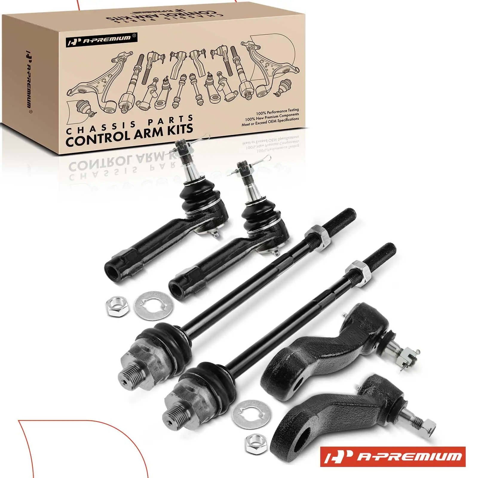 A-Premium 6x Front Idler Arm Pitman Arm & Tie Rod End for Chevrolet Silverado 1500 2001-2006 GMC Sierra 1500 1999-2006