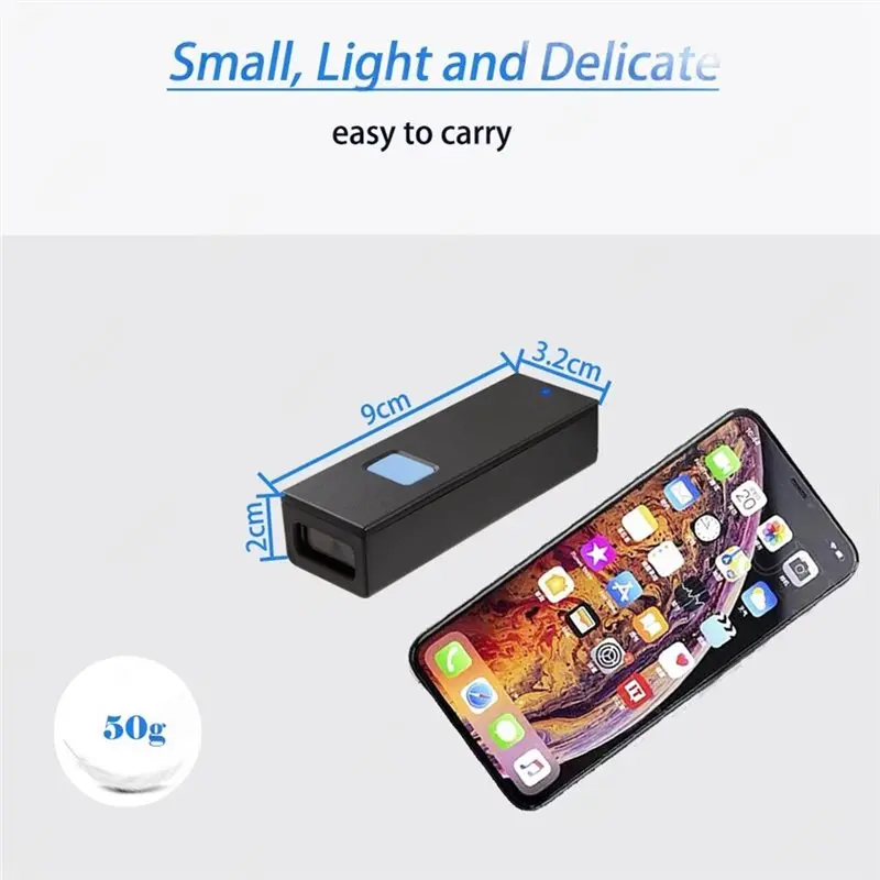 Bluetooth Enabled Wireless Barcode Scanner 1D 2D Mini Pocket Bar Reader Portable BT QR Code PDF417 Reader For PC Phones - view 6