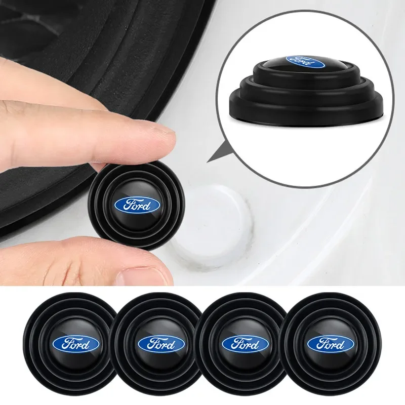 4pcs Car Door Shock Absorber Buffer Pier Sticker for Ford Mondeo Mk4 Fiesta Focus Ranger S MAX Kuga Edge Roush Transit Ecosport