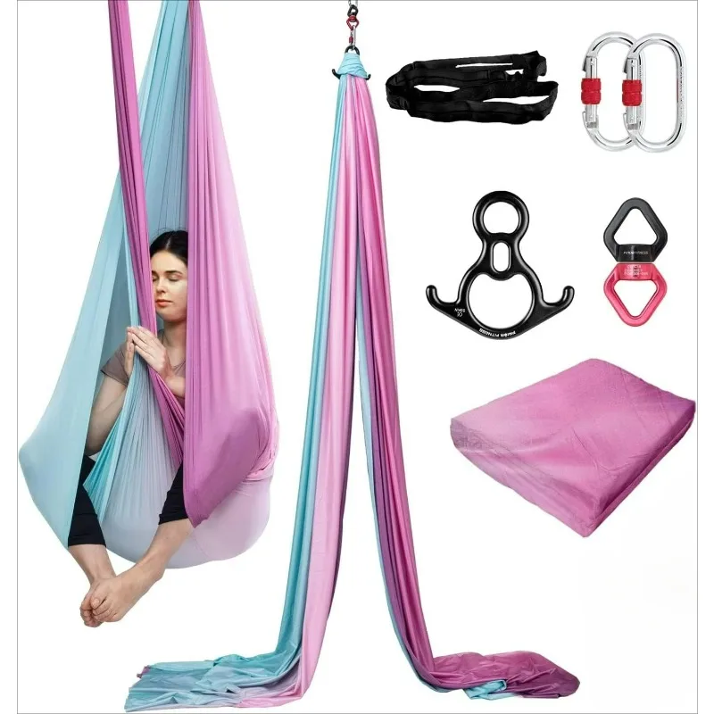 

Набор для инверсионных тренировок: цветные нейлоновые ткани для воздушного фитнеса, мягкий и прочный гамак с комплектом креплений и руководством для домашнего спортзала. Новинка.