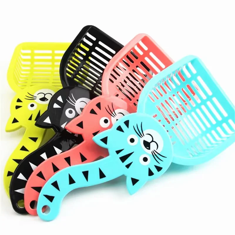 

Cat Litter Scoop Pet Cleaning Tool Plastic Spoon Litter Litter Cat Face Pattern Small Tail Shape Pet Shovel Cat Shovel