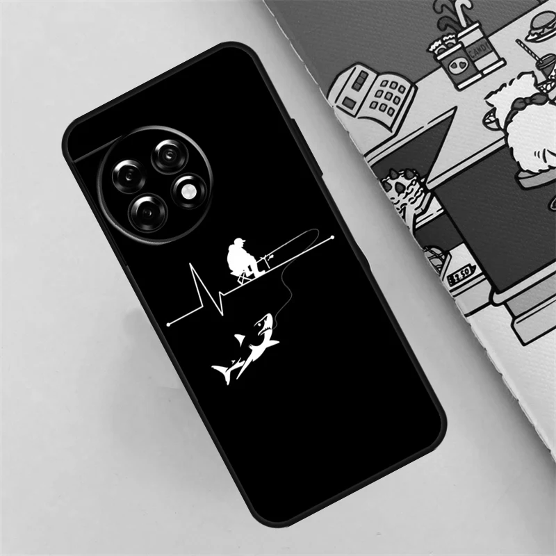 Fishing Heartbeat Case For OnePlus Nord CE 4 3 2 Lite N10 N20 N30 OnePlus 12 11 9 10 Pro 10T 9R 10R 12R Cover