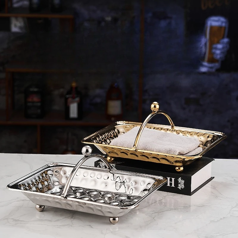 LMM stainless steel hotel towel basket KTV bar beer basket shopping basket household