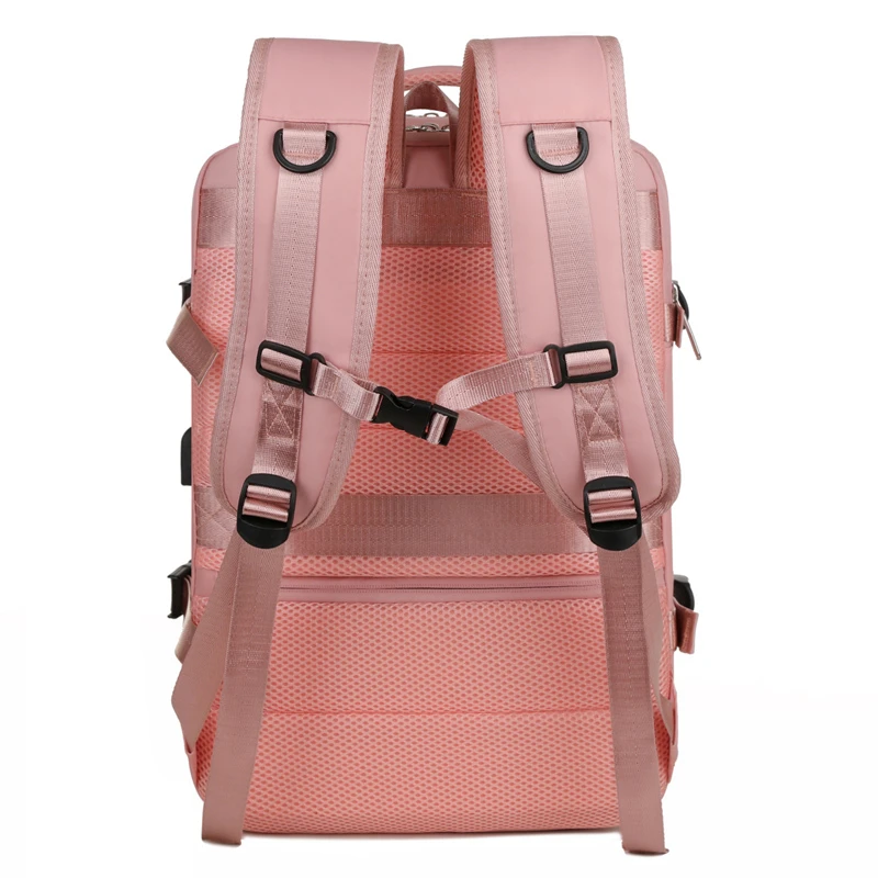 Bolsa Estética Multifuncional para Jovens, Mochila de Negócios Rosa para Laptop, Impermeável Travel Viral Back Pack, Nylon