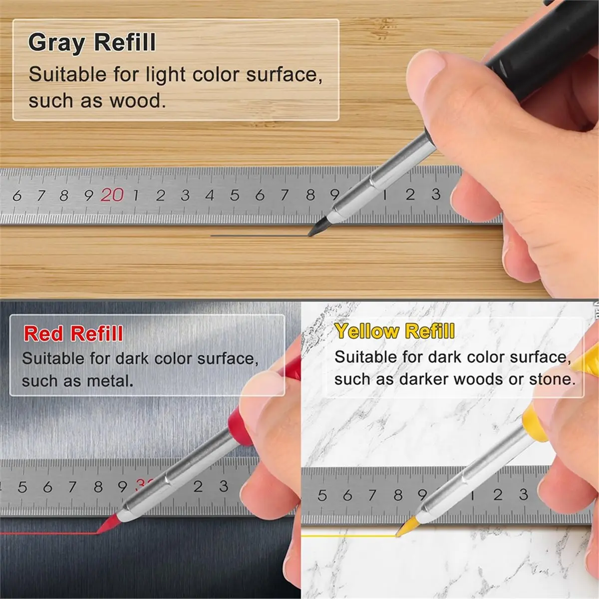 Promotional-Mechanical Carpenter Pencils with 36 Refills and Built-in Sharpener, Ideal for Woodworking and Architecture