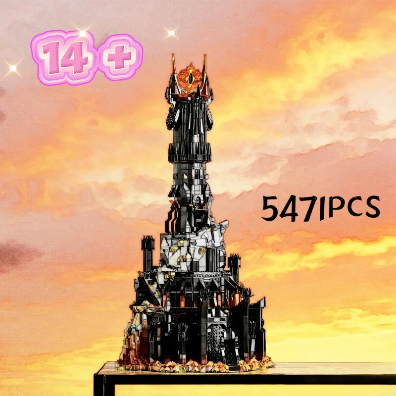 

Новый набор строительных блоков 2026 года, 5471 деталь, модель «Черная башня» (темная серия), совместим с 10333, для мальчиков, декоративные строительные блоки, подарки на день рождения для взрослых