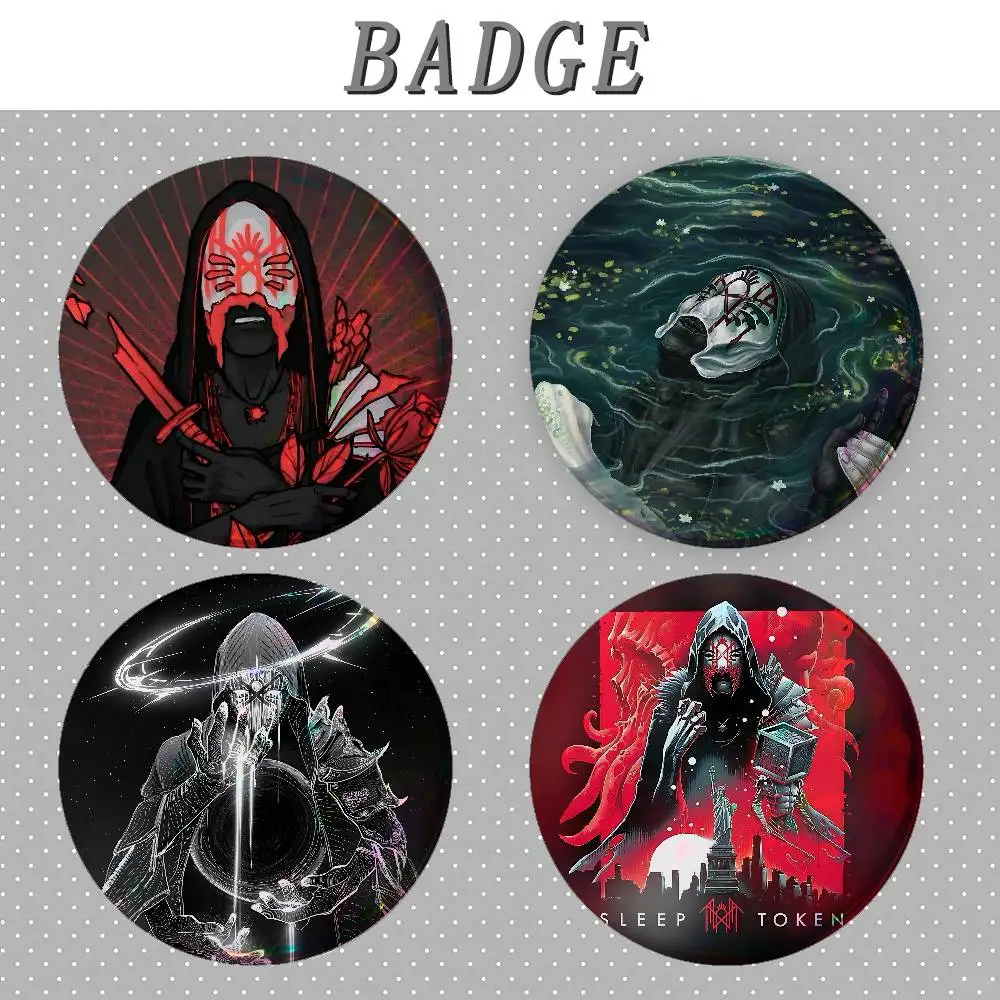 S-Sleep T-Token Band Badges Tinplate Soft Button Pin Brooch Metal Badge Custom Jewelry Accessories Hat Bag Lapel