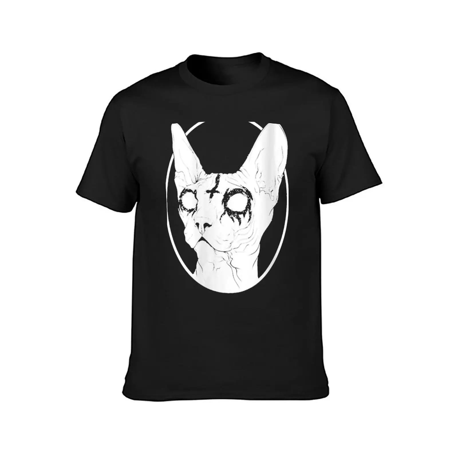 Black Metal Sphynx Cat Pastel Goth And Death Metal T-Shirt cute clothes tops animal prinfor boys Short sleeve tee Men's t-shirt