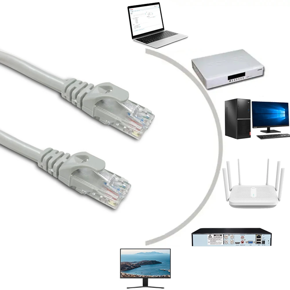 Imagem -06 - Cabo Ethernet de Alta Velocidade 10 20 30 50m Cabo Lan Rj45 Conector de Rede Router Cat5 Cabos de Computador