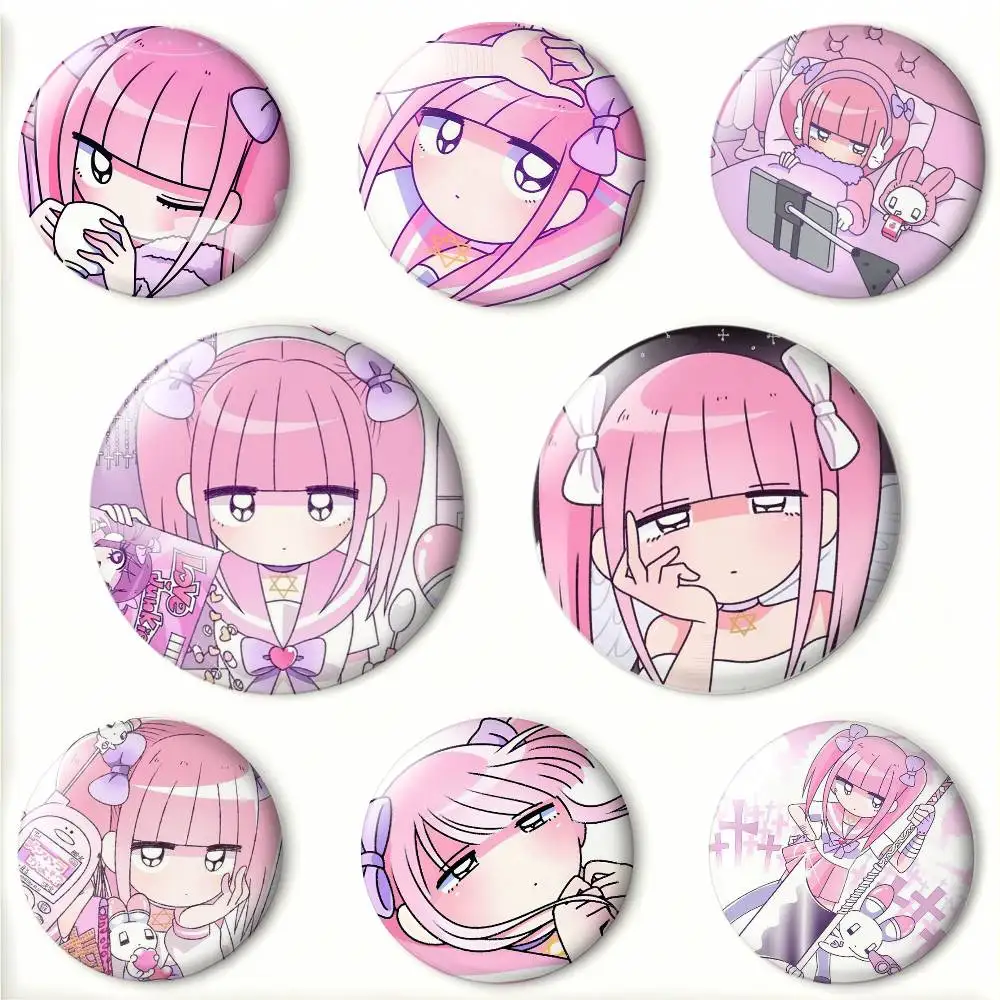 

Cute M-Menhera C-Chan Girl Laser Badge Creative Pins Brooch for Bag Clothes Hat Decor Gifts Fans Collect