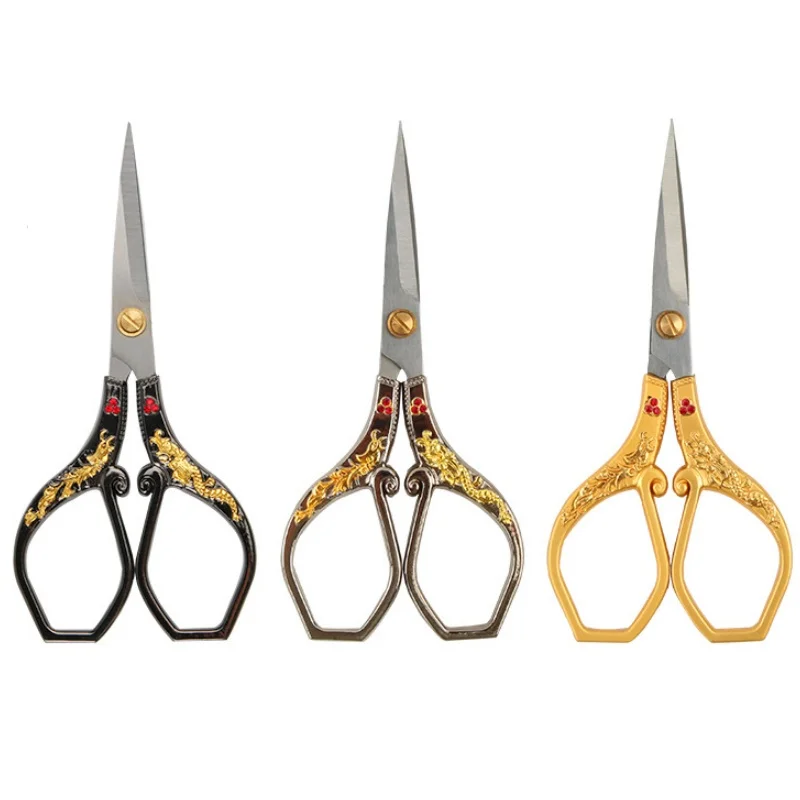 

Antique Dragon and phoenix Sewing Art Scissors Made Stainless Steel Suitable for Daily Cutting Embroidery Sewing Craft Art Works