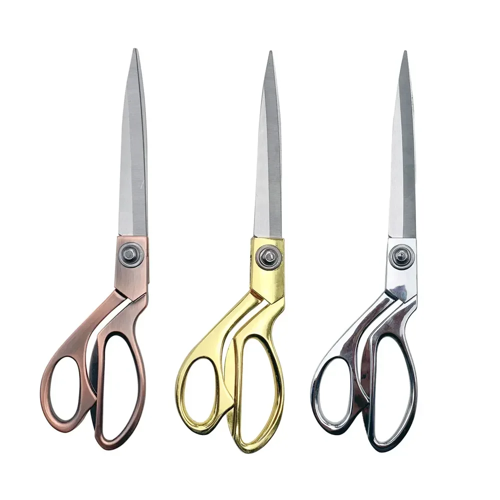 8/9/10 Inch Stainless Steel Gold-plated Tailor Scissors Cutter Alloy Clothing Sewing Scissors  Wedding Ceremony Craft Scissors