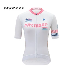 PASMAAP-Midsummer Cycling Jersey for Men, MTB Road Bicycle Shirt, Pro Team, Short Sleeve Bike Clothes, High Quality