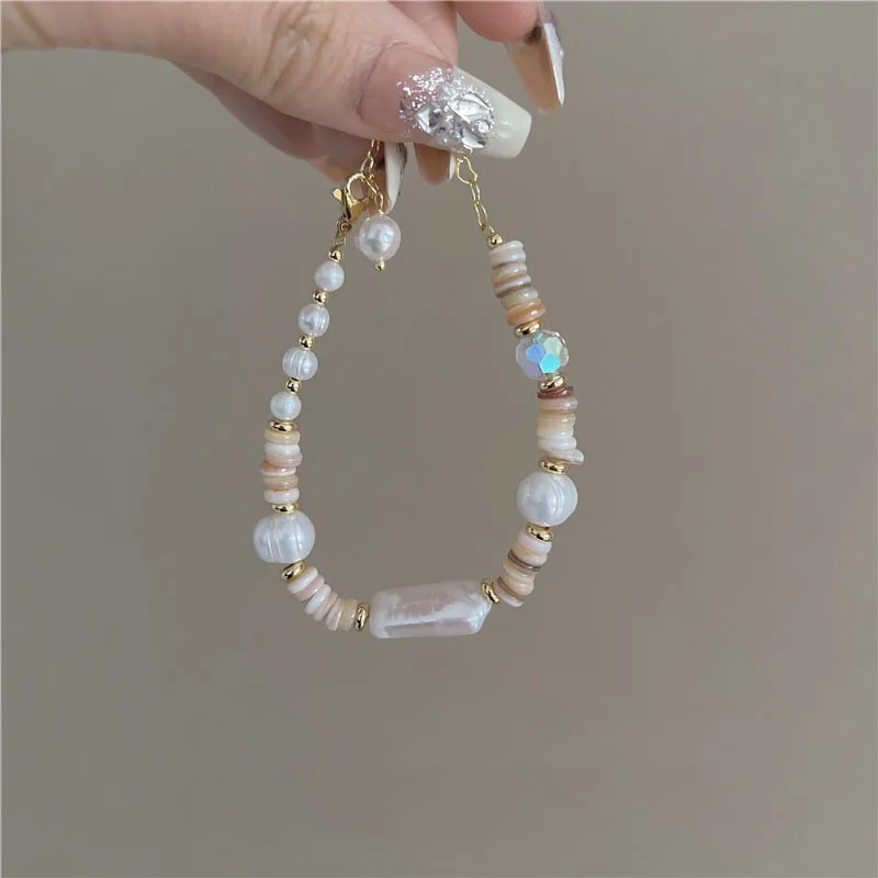 

Unique Design Multicolor Natural Stones Baroque Freshwater Pearls Beaded Strand Women Bracelets Vintage Bangle Jewelry Gifts