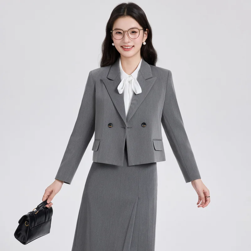 Conjunto de traje falda para mujer entrevista profesional ropa Formal estudiante universitario desplazamientos lugar de trabajo traje de maestro Petite Blazer Jac