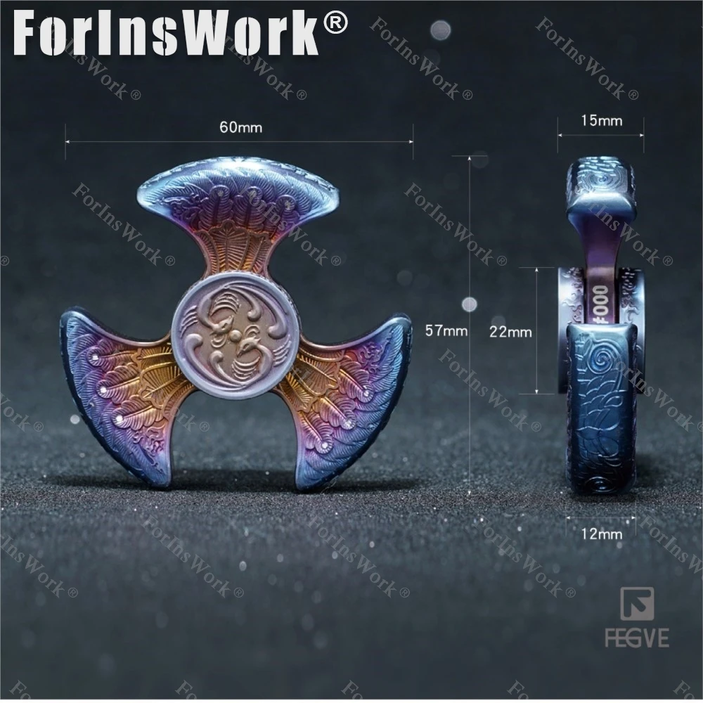 FEGVE Fire Phoenix Titanium Fidget Spinner 688 rodamiento año del gallo edición conmemorativa Fidgets juguetes mano Spinneur