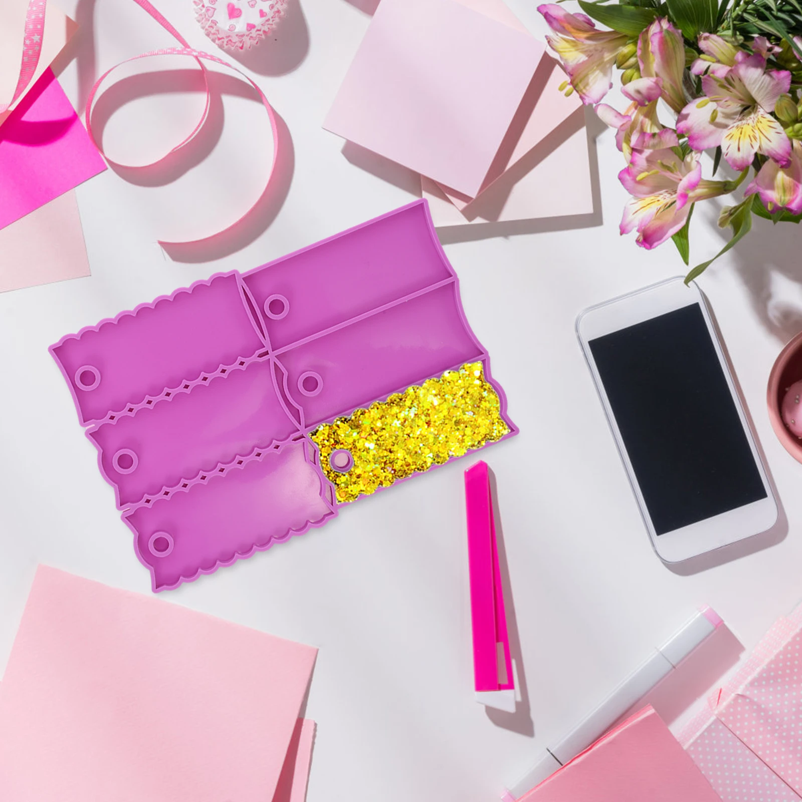 

Epoxy Silicone Casting Mold Name Plate Pendant Charm DIY Tool Flexible Silicone Material Versatile Design Long Lasting