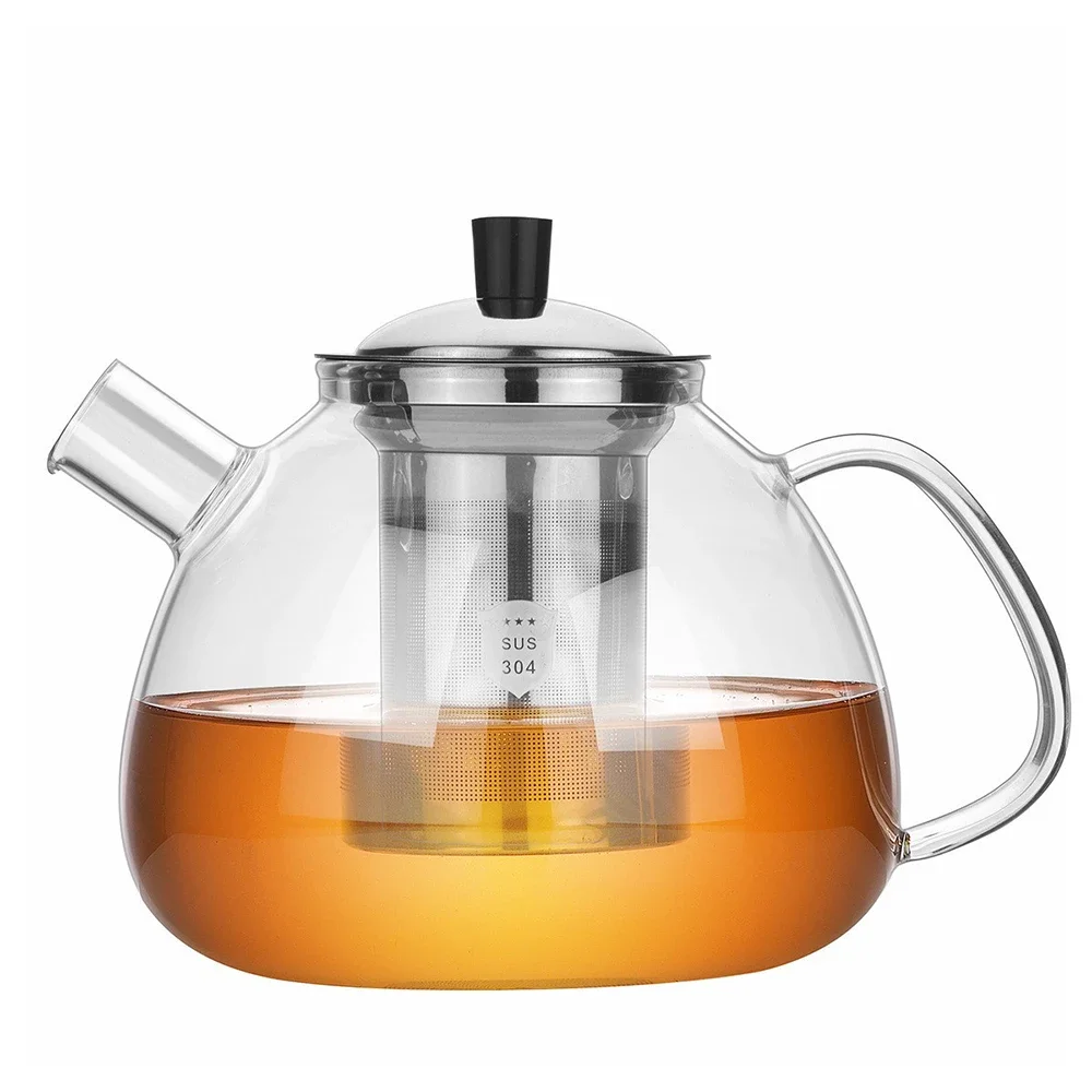 800ML/1500ML Tea Pot Infuser Glass Teapot Brewing Kettle Heat Resistant Coffee Chinese Puer Tea Teaware With Steel Strainer 티팟