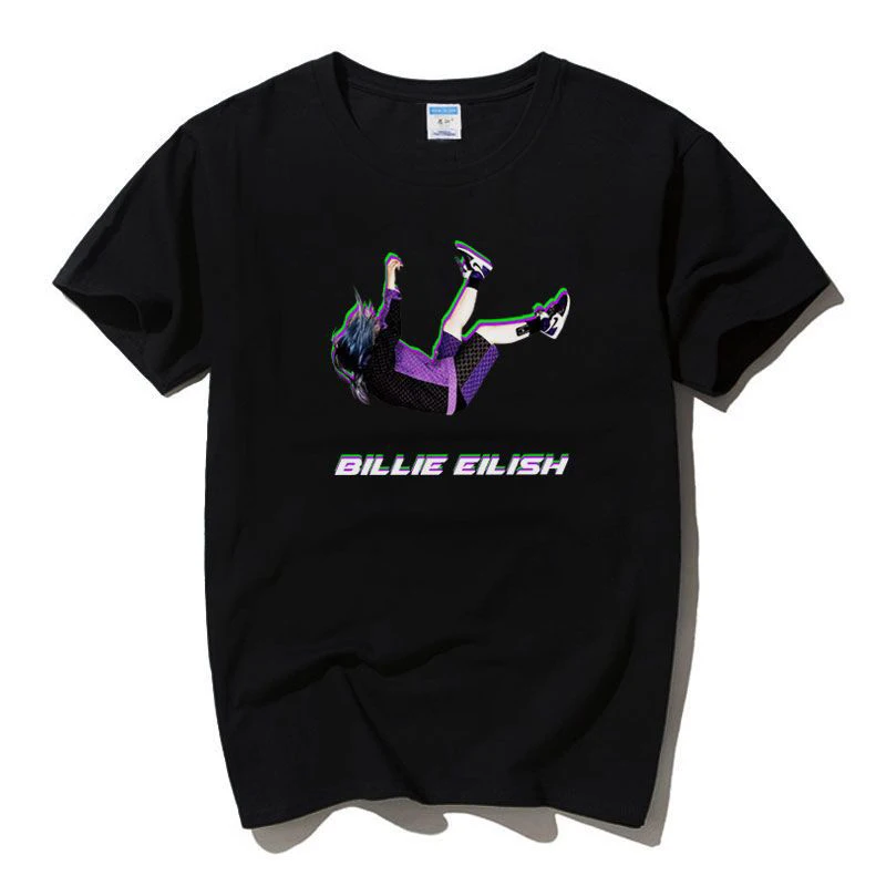 Ins Trendy Brand Internet Celebrity Billieeilish T-shirt Short-sleeved Men and Women Bf Style Casual Hip-hop Women Clothing