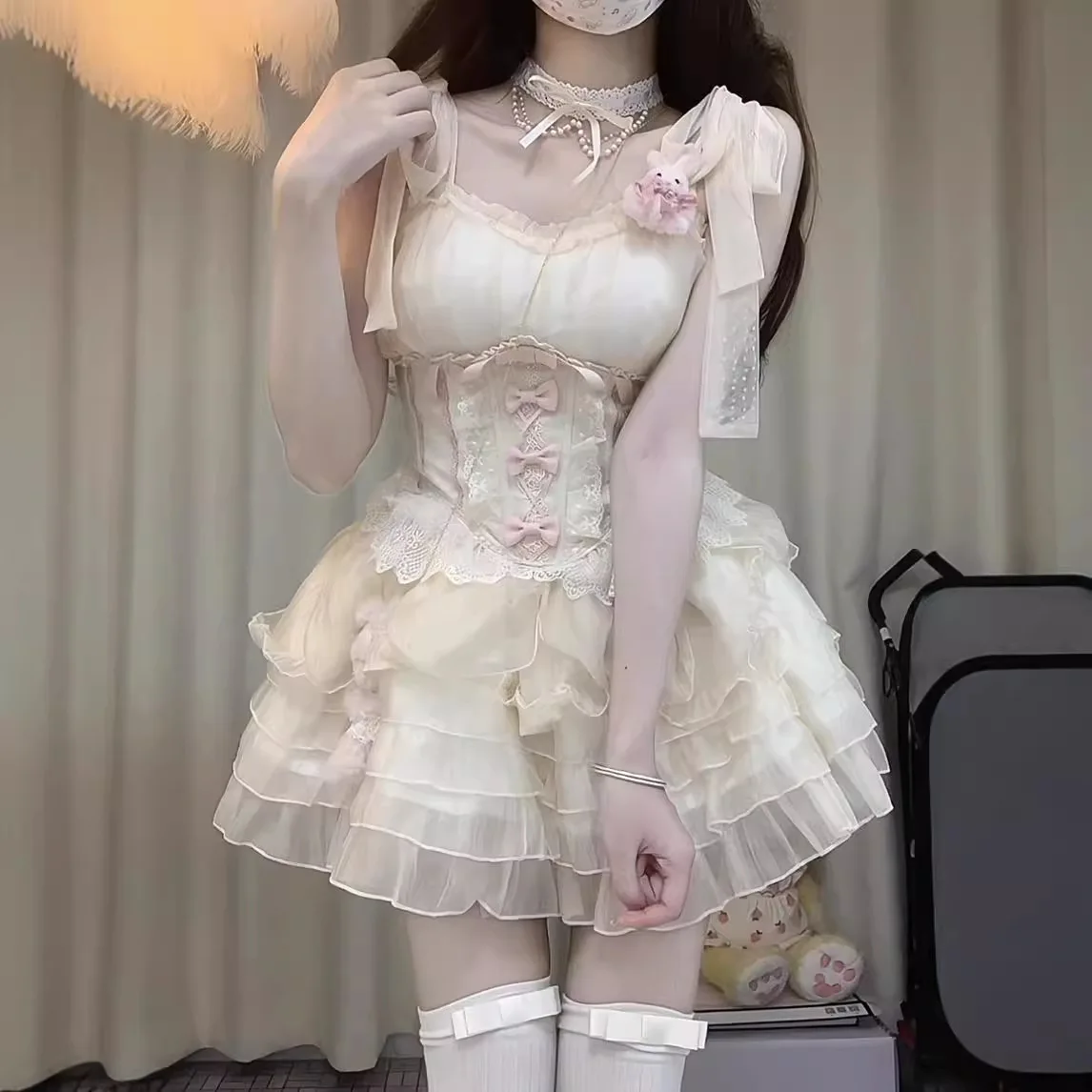 Costumes de Cosplay de Demoiselle d'Honneur Épicée pour Fille, Robe Lolita Rose Mignonne, Tenues de Serveuse, Carnaval, Ballet, ix, Été