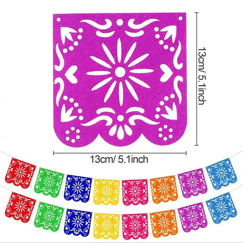 20*30cm Mexikanische Party Filz BH Blume Party Supplies Mexikanische Flagge Banner Party Dekorationen Themen Event Tägliche Dekoration – Detail 3