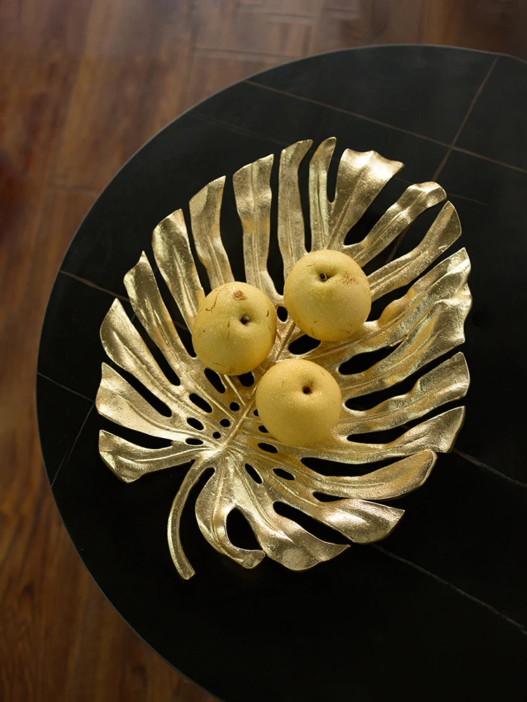 Luxury Gold Tortoise Back Leaf Tray Home Showroom Hotel Villa Hotel Restaurant Background Wall Decorations Hangings Accessories